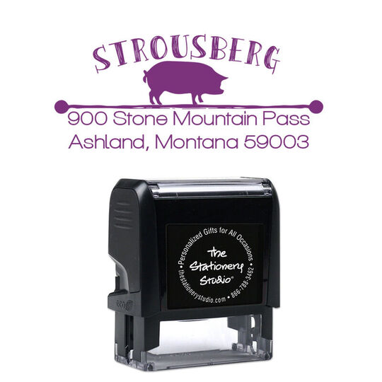 Pig Rectangular Self-Inking Stamp